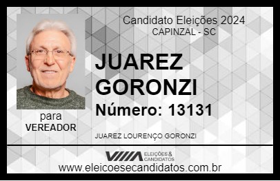 Candidato JUAREZ GORONZI 2024 - CAPINZAL - Eleições