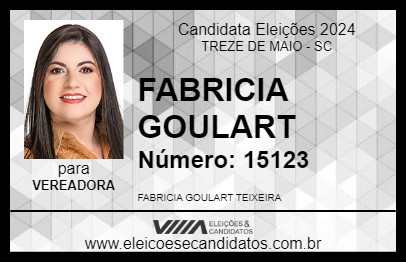 Candidato FABRICIA GOULART 2024 - TREZE DE MAIO - Eleições