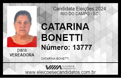 Candidato CATARINA BONETTI 2024 - RIO DO CAMPO - Eleições