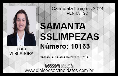 Candidato SAMANTA SSLIMPEZAS 2024 - PENHA - Eleições