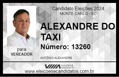 Candidato ALEXANDRE DO TAXI 2024 - MONTE CARLO - Eleições