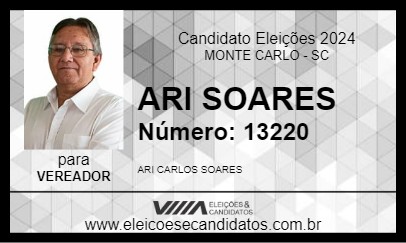 Candidato ARI SOARES 2024 - MONTE CARLO - Eleições