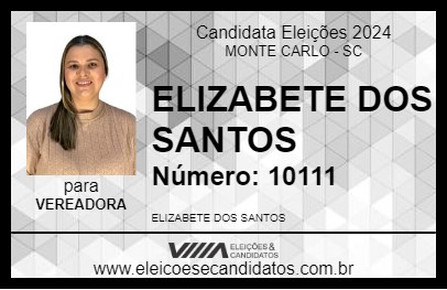 Candidato ELIZABETE DOS SANTOS 2024 - MONTE CARLO - Eleições