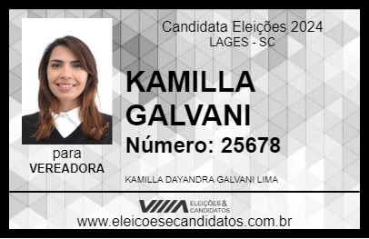 Candidato KAMILLA GALVANI 2024 - LAGES - Eleições