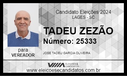 Candidato TADEU ZEZÃO 2024 - LAGES - Eleições