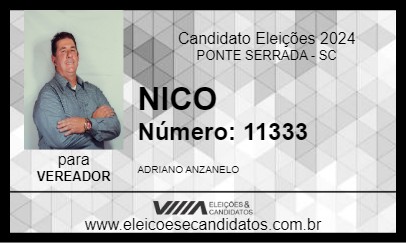 Candidato NICO 2024 - PONTE SERRADA - Eleições