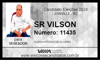 Candidato SR VILSON 2024 - JOINVILLE - Eleições