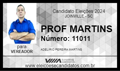 Candidato PROF MARTINS 2024 - JOINVILLE - Eleições