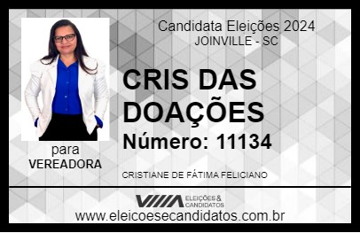 Candidato CRIS DAS DOAÇÕES 2024 - JOINVILLE - Eleições