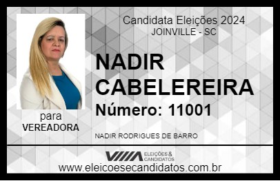 Candidato NADIR CABELEREIRA 2024 - JOINVILLE - Eleições