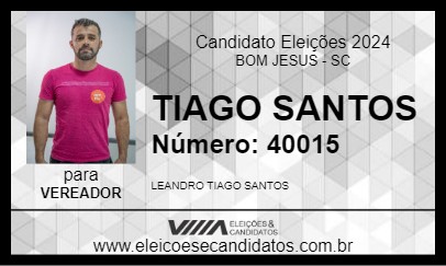 Candidato TIAGO SANTOS 2024 - BOM JESUS - Eleições