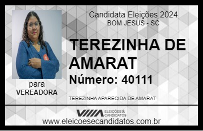 Candidato TEREZINHA DE AMARAT 2024 - BOM JESUS - Eleições