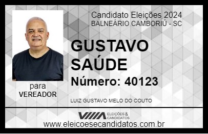 Candidato GUSTAVO SAÚDE 2024 - BALNEÁRIO CAMBORIÚ - Eleições