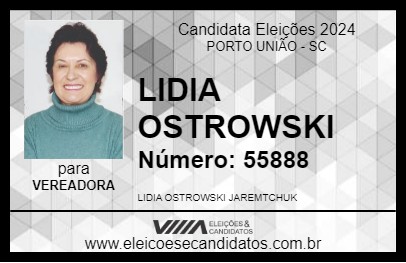 Candidato LIDIA OSTROWSKI 2024 - PORTO UNIÃO - Eleições