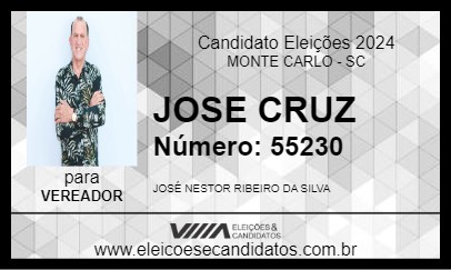 Candidato JOSE CRUZ 2024 - MONTE CARLO - Eleições