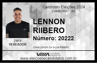 Candidato LENNON RIIBERO 2024 - CAMBORIÚ - Eleições