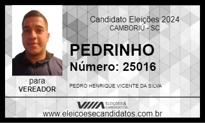 Candidato PEDRINHO 2024 - CAMBORIÚ - Eleições