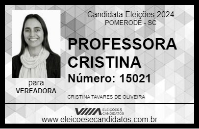 Candidato PROFESSORA CRISTINA 2024 - POMERODE - Eleições