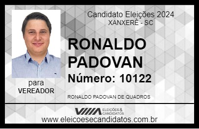 Candidato RONALDO PADOVAN 2024 - XANXERÊ - Eleições