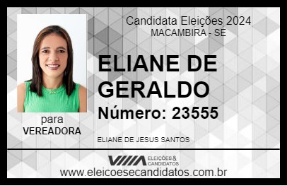 Candidato ELIANE DE GERALDO 2024 - MACAMBIRA - Eleições