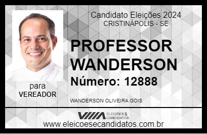 Candidato PROFESSOR WANDERSON 2024 - CRISTINÁPOLIS - Eleições