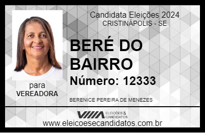 Candidato BERÉ DO BAIRRO 2024 - CRISTINÁPOLIS - Eleições