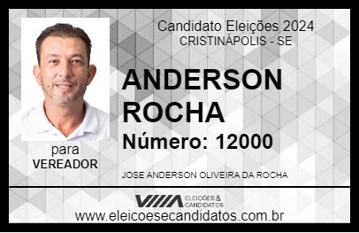 Candidato ANDERSON ROCHA 2024 - CRISTINÁPOLIS - Eleições