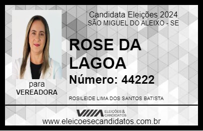 Candidato ROSE DA LAGOA 2024 - SÃO MIGUEL DO ALEIXO - Eleições