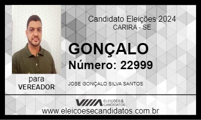 Candidato GONÇALO 2024 - CARIRA - Eleições