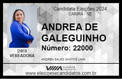 Candidato ANDREA DE GALEGUINHO 2024 - CARIRA - Eleições