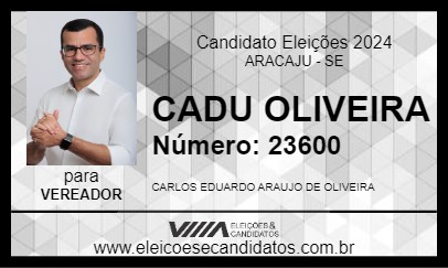 Candidato CADU OLIVEIRA 2024 - ARACAJU - Eleições