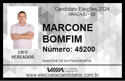 Candidato MARCONE BOMFIM 2024 - ARACAJU - Eleições