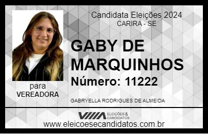 Candidato GABY DE MARQUINHOS 2024 - CARIRA - Eleições