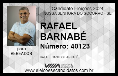 Candidato RAFAEL BARNABÉ 2024 - NOSSA SENHORA DO SOCORRO - Eleições