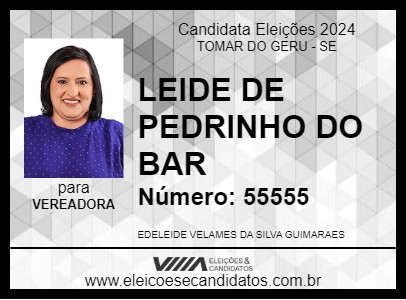 Candidato LEIDE DE PEDRINHO DO BAR 2024 - TOMAR DO GERU - Eleições