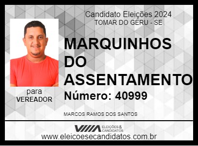 Candidato MARQUINHOS DO ASSENTAMENTO 2024 - TOMAR DO GERU - Eleições