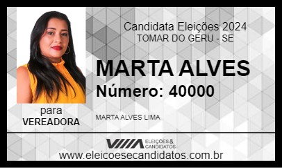 Candidato MARTA ALVES 2024 - TOMAR DO GERU - Eleições