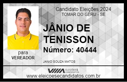 Candidato JÂNIO DE TENISSON 2024 - TOMAR DO GERU - Eleições