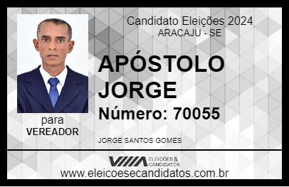 Candidato APÓSTOLO JORGE 2024 - ARACAJU - Eleições