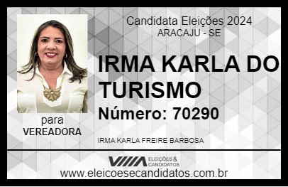 Candidato IRMA KARLA DO TURISMO 2024 - ARACAJU - Eleições