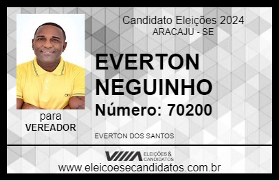 Candidato EVERTON NEGUINHO 2024 - ARACAJU - Eleições