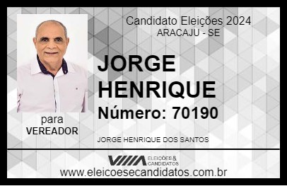 Candidato JORGE HENRIQUE 2024 - ARACAJU - Eleições