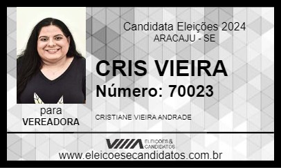 Candidato CRIS VIEIRA 2024 - ARACAJU - Eleições