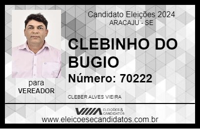 Candidato CLEBINHO DO BUGIO 2024 - ARACAJU - Eleições