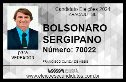 Candidato BOLSONARO SERGIPANO 2024 - ARACAJU - Eleições