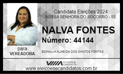 Candidato NALVA FONTES 2024 - NOSSA SENHORA DO SOCORRO - Eleições