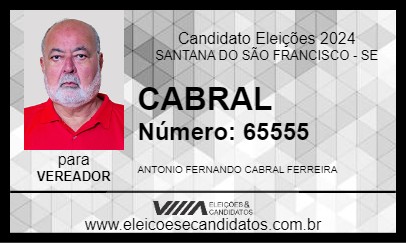 Candidato CABRAL 2024 - SANTANA DO SÃO FRANCISCO - Eleições