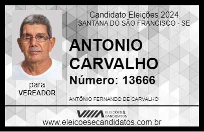 Candidato ANTONIO CARVALHO 2024 - SANTANA DO SÃO FRANCISCO - Eleições