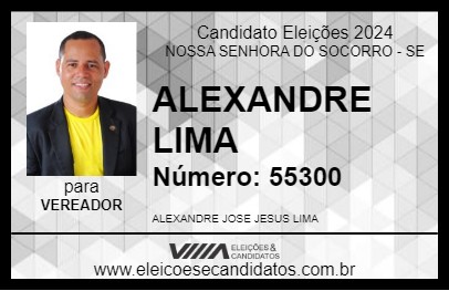 Candidato ALEXANDRE LIMA 2024 - NOSSA SENHORA DO SOCORRO - Eleições