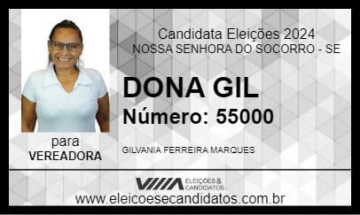 Candidato DONA GIL 2024 - NOSSA SENHORA DO SOCORRO - Eleições